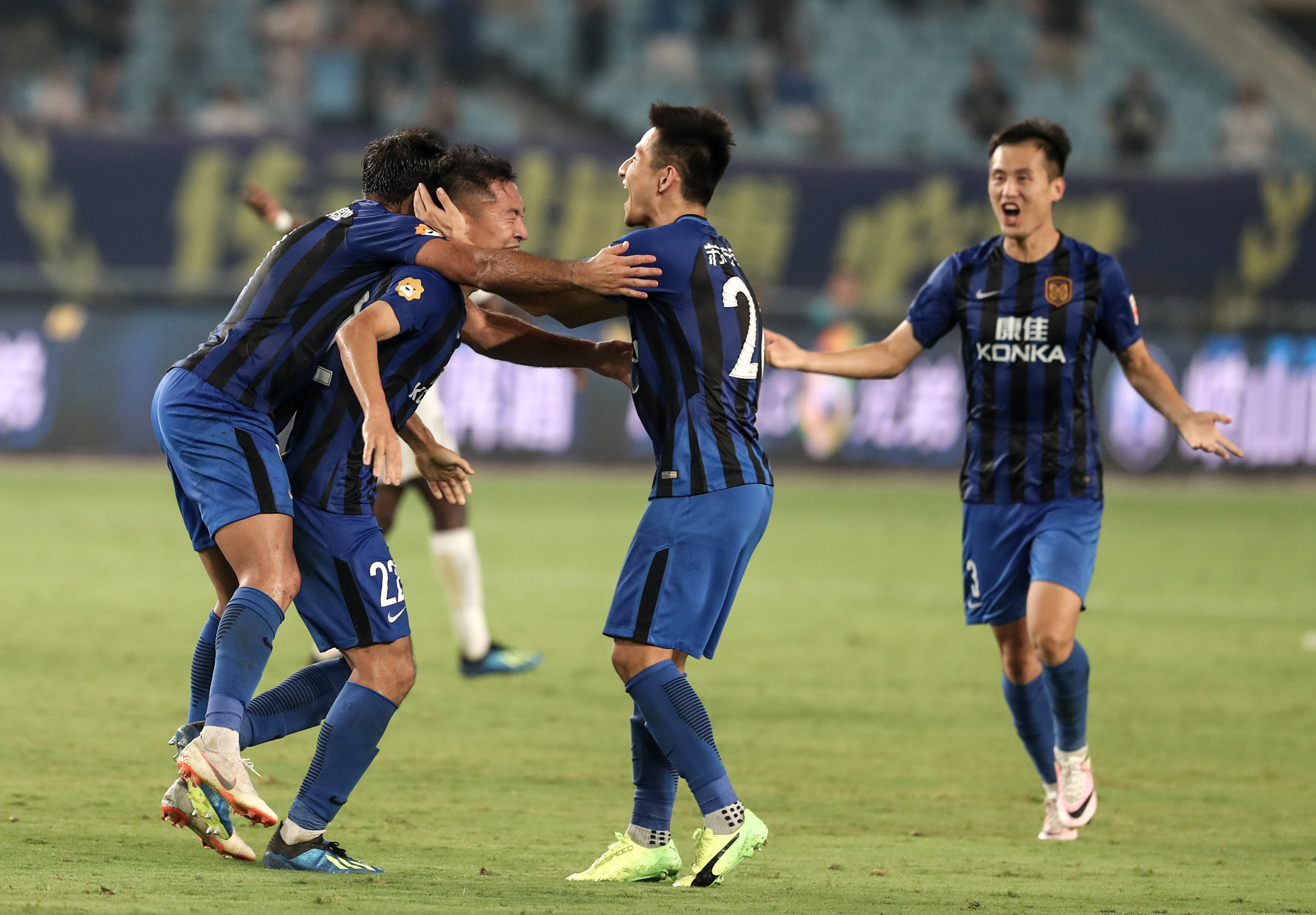 江苏苏宁展现出强劲的进攻实力，取得胜利的简单介绍